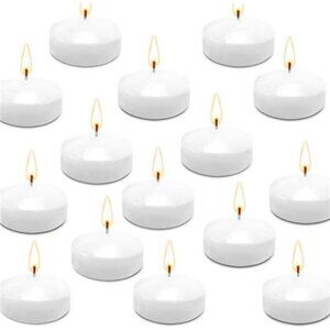 Natural Color Water Floating Mini Candle Discs for Weddings (24 Candles)